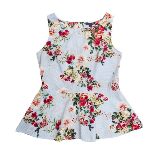 Tommy Hilfiger Peplum Floral Sleeveless Top | Christian Marketplace ...