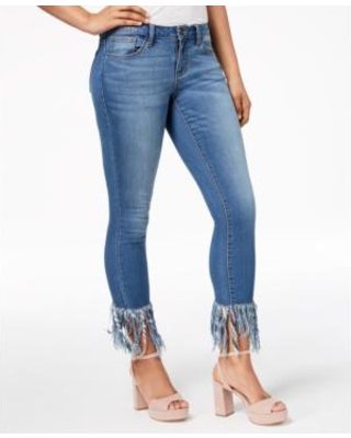 fringe jeans at the bottom