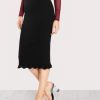 Black High Waist Pencil Midi - Image 3