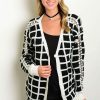 Black & Ivory Cardigan Sweater