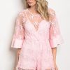 Willow Pink Lace Romper