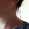 Large silver hoops, Silver hammered hoop earrings - Image 5