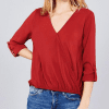 Mellie Red Brick Surplice Blouse