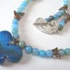 Blue Agate Butterfly Pendant~Stone Beaded Necklace~Statement Necklace~Handmade by Queen2Bohemian - Image 5