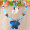 Blue Agate Butterfly Pendant~Stone Beaded Necklace~Statement Necklace~Handmade by Queen2Bohemian - Image 6