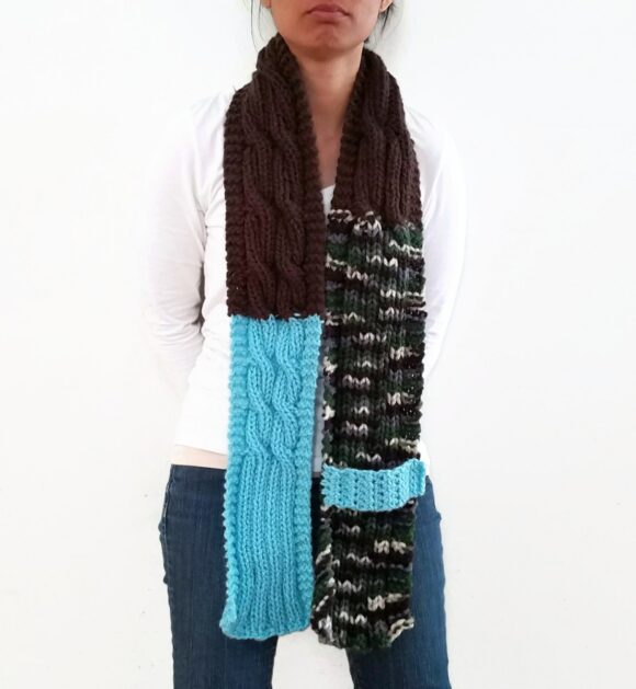 Cable Knit Scarf With Strap Vone Kevitz