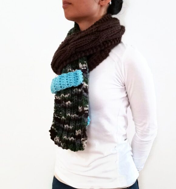 Cable Knit Scarf With Strap Vone Kevitz