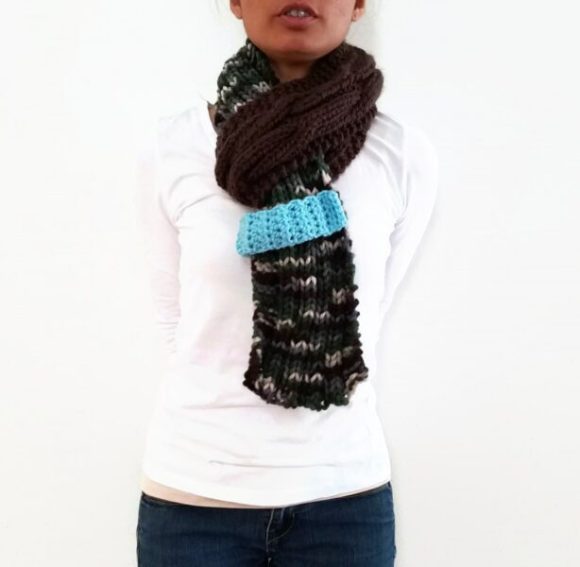 Cable Knit Scarf With Strap Vone Kevitz