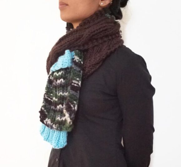 Cable Knit Scarf With Strap Vone Kevitz