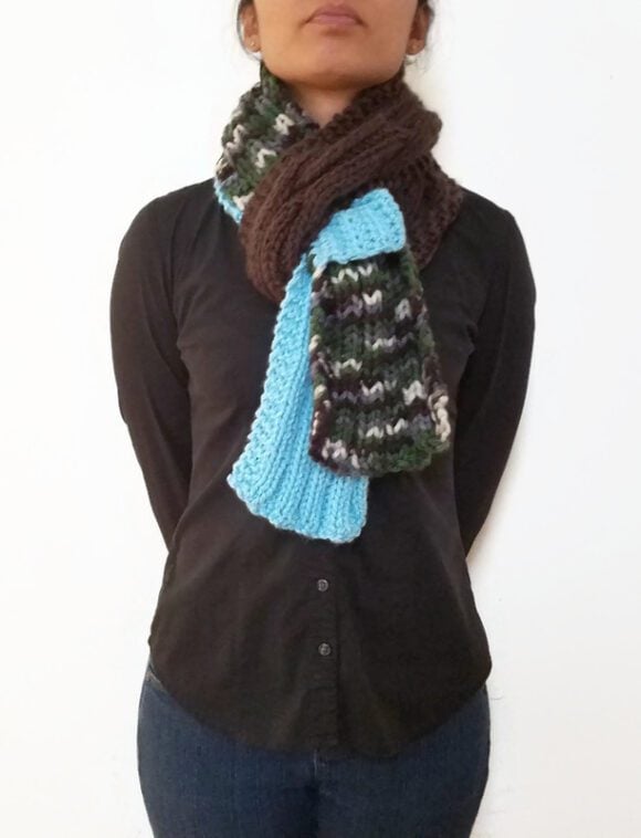 Cable Knit Scarf With Strap Vone Kevitz