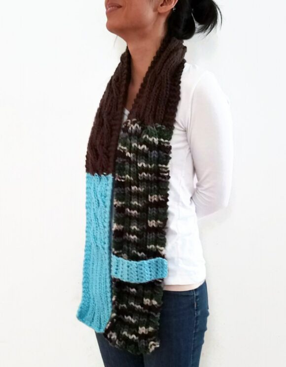 Cable Knit Scarf With Strap Vone Kevitz