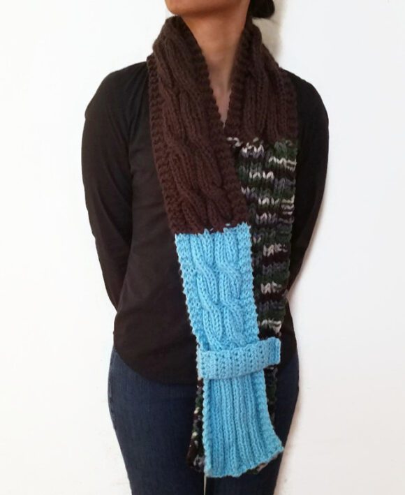 Cable Knit Scarf With Strap Vone Kevitz