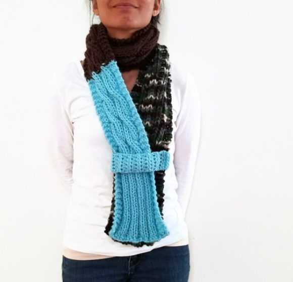 Cable Knit Scarf With Strap Vone Kevitz