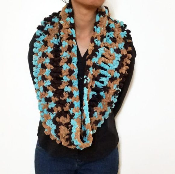 Brown/Turquoise RUTH Scarf Vone Kevitz