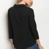 Fey Black Surplice Top - Image 2