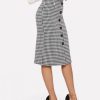 Houndstooth Button Midi