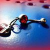 Football Belly Ring, Red Crystal,Sports Jewelry,College Football,Professional Football Teams,Handmade by Queen2Bohemian - Image 4
