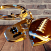 Football Keyring,Sportsfan Gift,Personalized Gift,Boyfriend Girlfriend Gift,Teacher Gift,Father Son Gift,Handmade by Queen2Bohemian - Image 2