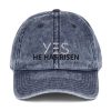Embroidered YES He Has Risen Vintage Dad Hat - Image 5