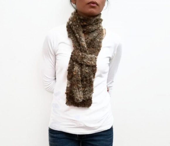 Brown Mohair ESTHER Scarf Vone Kevitz