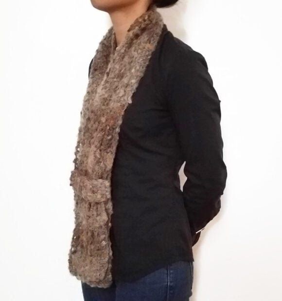 Brown Mohair ESTHER Scarf Vone Kevitz