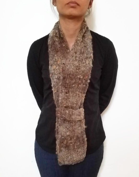 Brown Mohair ESTHER Scarf Vone Kevitz