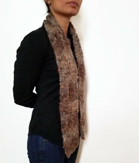 Brown Mohair ESTHER Scarf Vone Kevitz