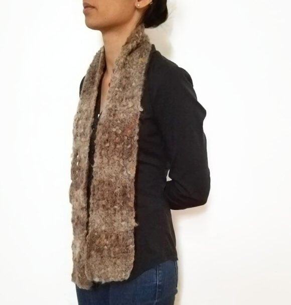 Brown Mohair ESTHER Scarf Vone Kevitz