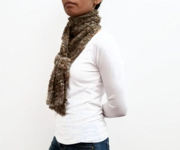 Brown Mohair ESTHER Scarf Vone Kevitz