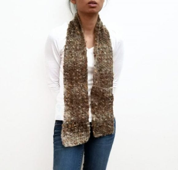 Brown Mohair ESTHER Scarf Vone Kevitz