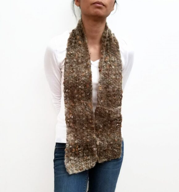 Brown Mohair ESTHER Scarf Vone Kevitz