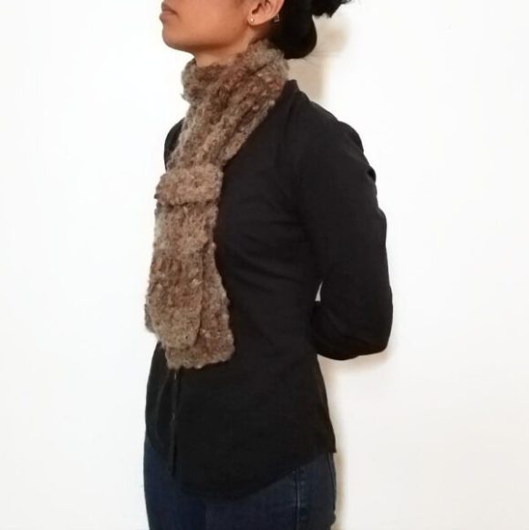 Brown Mohair ESTHER Scarf Vone Kevitz