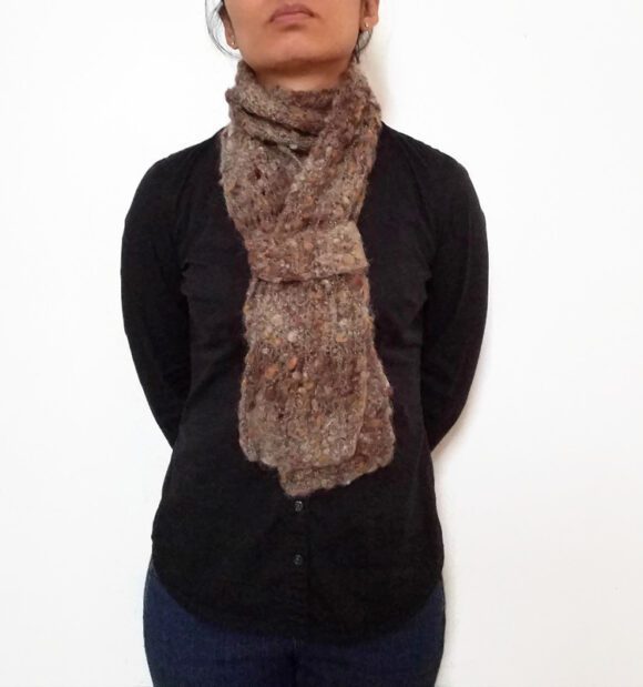 Brown Mohair ESTHER Scarf Vone Kevitz