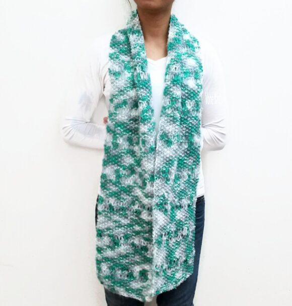 Teal/Grey/White ESTHER Scarf Vone Kevitz