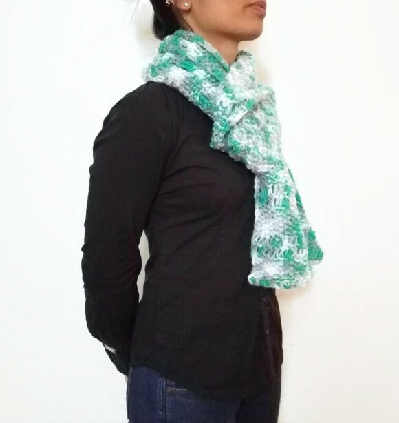 Teal/Grey/White ESTHER Scarf Vone Kevitz