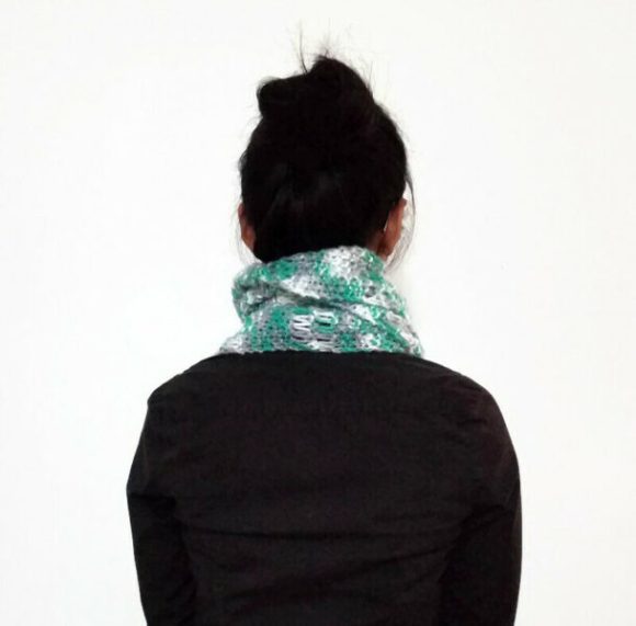 Teal/Grey/White ESTHER Scarf Vone Kevitz