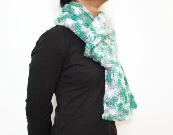 Teal/Grey/White ESTHER Scarf Vone Kevitz