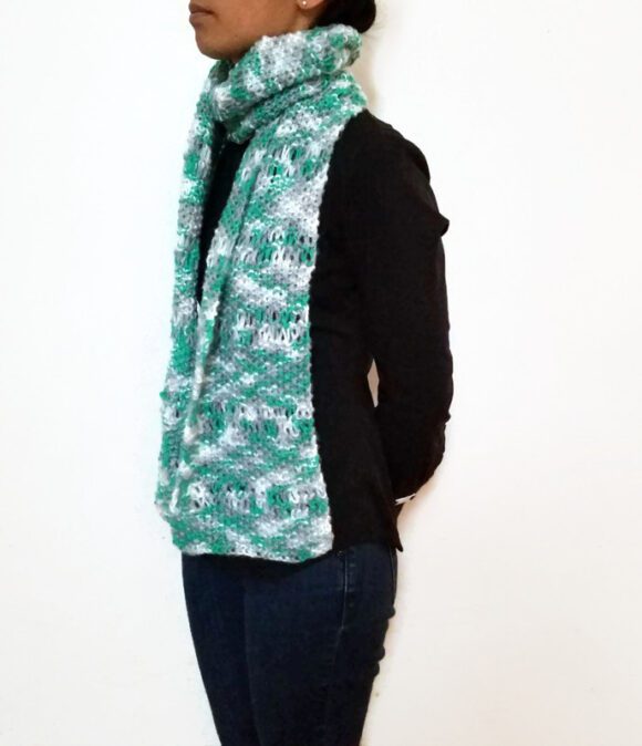 Teal/Grey/White ESTHER Scarf Vone Kevitz