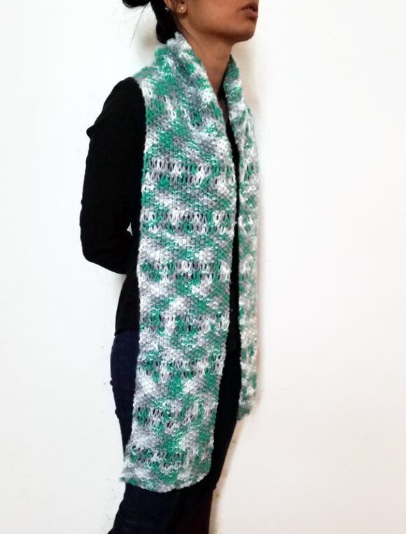 Teal/Grey/White ESTHER Scarf Vone Kevitz