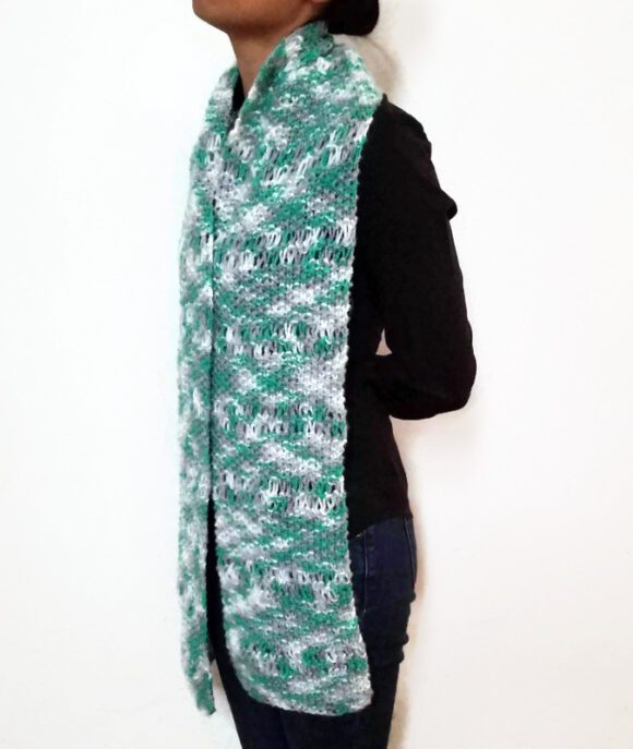 Teal/Grey/White ESTHER Scarf Vone Kevitz