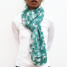 Teal/Grey/White ESTHER Scarf Vone Kevitz