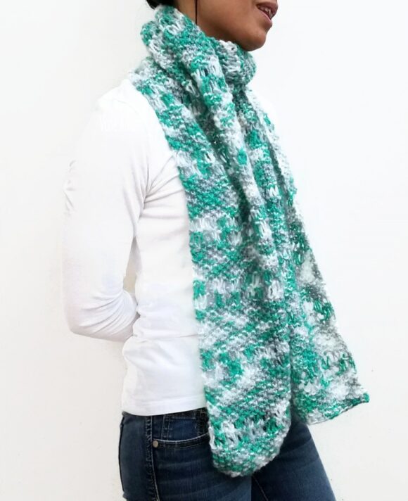 Teal/Grey/White ESTHER Scarf Vone Kevitz