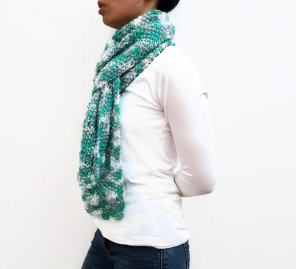 Teal/Grey/White ESTHER Scarf Vone Kevitz