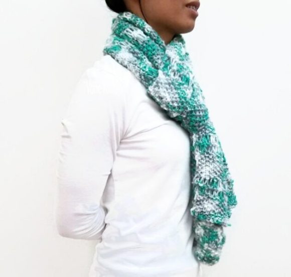 Teal/Grey/White ESTHER Scarf Vone Kevitz