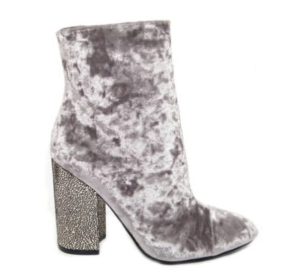 KENDALL + KYLIE Grey Velvet Booties