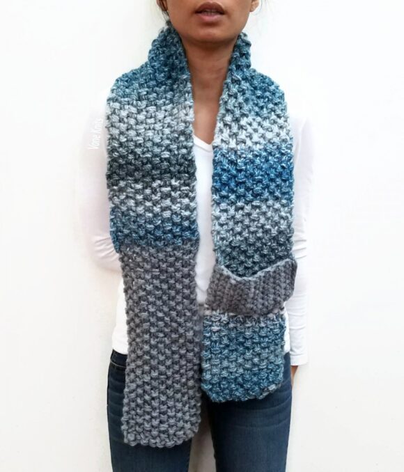 Blue/Grey KETURAH Scarf Vone Kevitz