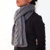 Grey Triple Yarn Cable Scarf Vone Kevitz