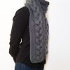 Grey Triple Yarn Cable Scarf Vone Kevitz