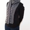Grey Triple Yarn Cable Scarf Vone Kevitz