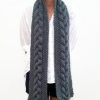 Grey Triple Yarn Cable Scarf Vone Kevitz